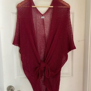 Deep Red Loose FlowyCardigan